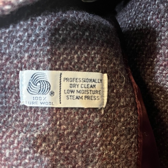 Vintage 1960 Brown 100% Wool Double-Breasted Coat with Vintage Mink Fur Collar - Picture 9 of 12